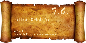 Teller Orbán névjegykártya